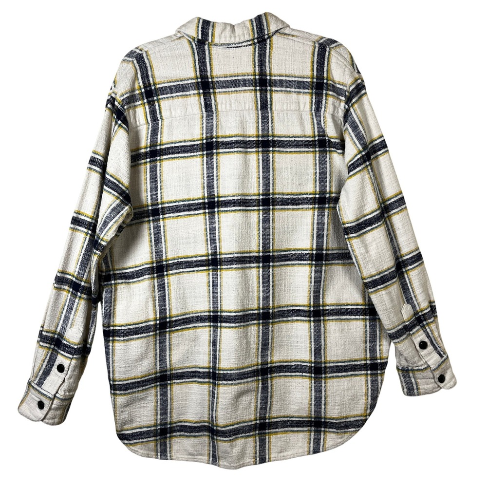 Madewell Oversized Ex-Boyfriend Shirt Caney Plaid Cream Multicolor S Grunge Gorp - Picture 3 of 10